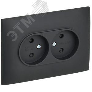 Изображение товара SKANDY Розетка 2-местная без заземления с защитными шторками 10А в сборе SK-R09G графит IEK (шт)