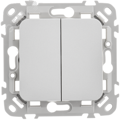 FLITE Выключатель 2-клавишный 10А ВС12-1-0-ФлА алюминий IEK - фото 3