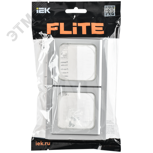 FLITE Рамка 2-местная IP55 Рпро-2-55-ФлА алюминий IEK - фото 2