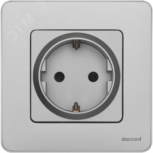 Розетка 1-местная с заземлением с защитными шторками 16А алюминий INSPIRIA - фото 3