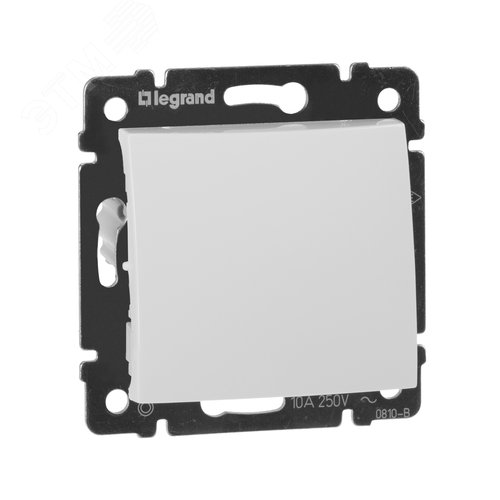 Выключатель 1-клавишный самовозвартный 10А схема 1P безвинтовое крепление белый VALENA - фото 1