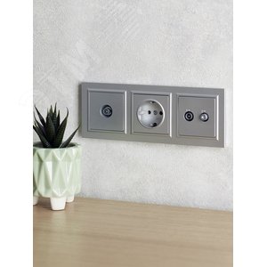 BRITE Рамка 3 поста РУ-3-БрА алюминий - фото 7