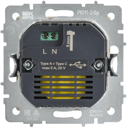 BRITE Розетка USB A+C 45Вт высокоскоростная зарядка РЮ11-2-БрБ белый IEK - фото 3