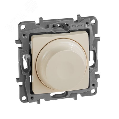 Светорегулятор поворотно-нажимной LED 300Вт без нейтрали слоновая кость ETIKA - фото 1