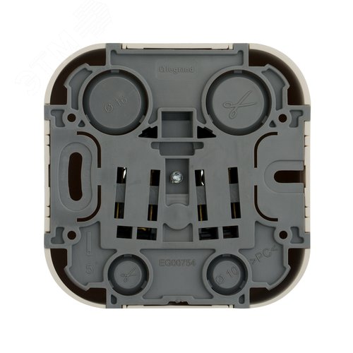 Розетка 1-местная для открытой установки с заземлением без защитных шторок 16А слоновая кость QUTEO - фото 3