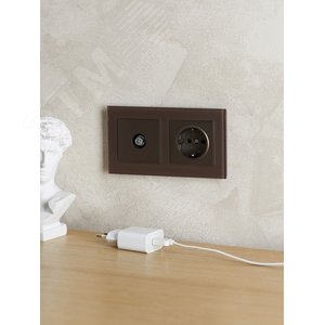 BRITE Рамка 2 поста РУ-2-2-БрТБ стекло темная бронза - фото 6