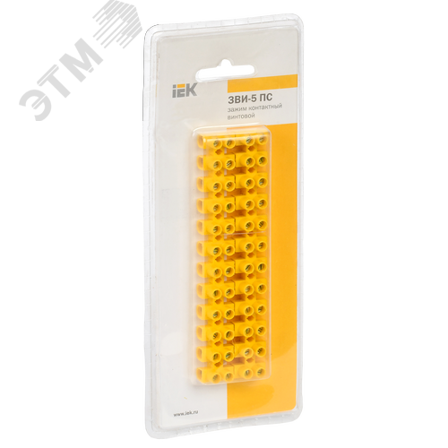 Зажим винтовой ЗВИ-5 1.5-4.0мм.кв 2шт не подде рживает горение желтый - фото 2