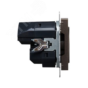 BRITE Розетка с заземлением с защитными шторками 16А с USB A+C 18Вт РЮш11-1-БрТБ бронза - фото 3