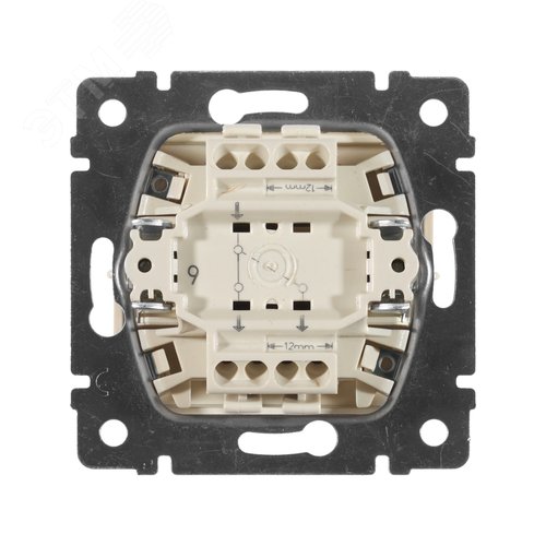 Выключатель 1-клавишный проходной схема 6 10А безвинтовое крепление слоновая кость VALENA - фото 3