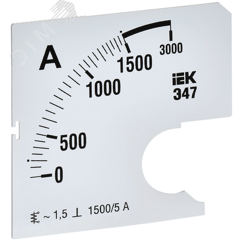 Изображение товара Шкала сменная для амперметра Э47 1500/5А класс точности 1,5 72х72мм (шт)