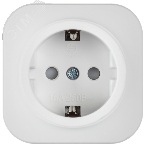 GLORY Розетка 1-местная для открытой установки с заземлением с защитными шторками 16А РСш20-3-ХБм белый матовый IEK - фото 2