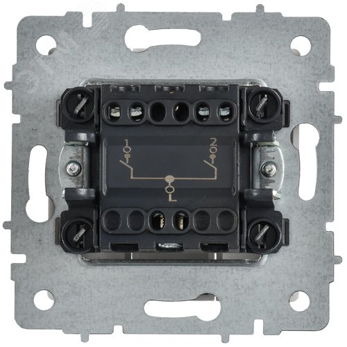 BRITE Выключатель 2-клавишный 10А ВС10-2-0-БрАБ арктический белый IEK - фото 4