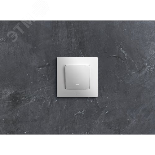 Выключатель 1-клавишный с подсветкой/индикацией 10А безвинтовое крепление белый ETIKA - фото 3