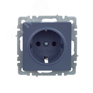 BRITE Розетка с заземлением без защитных шторок 16А РС11-1-0-БрМ маренго - фото 2