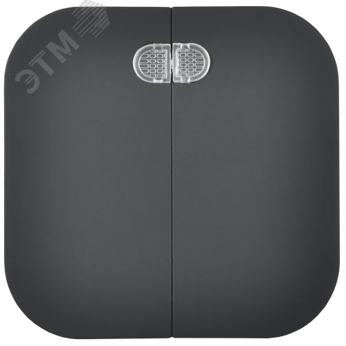 GLORY Выключатель 2-клавишный для открытой установки с индикацией 10А ВС20-2-1-ХЧм черный матовый IEK - фото 4