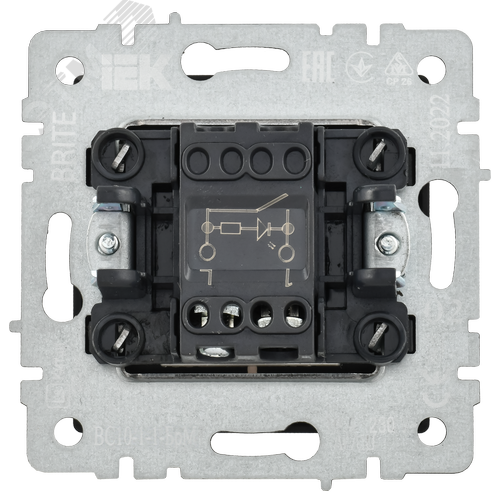 BRITE Выключатель одноклавишный с индикацией 10А ВС10-1-1-БрМ маренго - фото 4