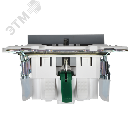 SKANDY Розетка с заземлением с защитными шторками 16А безвинтовое крепление SK-R06Gr серый IEK - фото 2