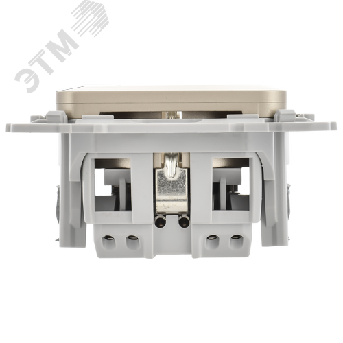 FLITE Розетка с заземлением с защитными шторками безвинтовое крепление 16А РСш11-1-ФлШ шампань IEK - фото 6