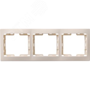 Изображение товара KVARTA Рамка 3-местная горизонтальная РГ-3-ККм кремовый GENERICA (шт)
