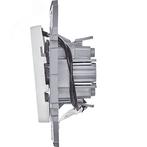 Выключатель 1-клавишный проходной с подсветкой/индикацией 10АХ безвинтовое крепление белый INSPIRIA - фото 2