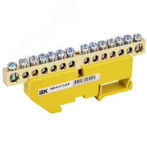 Шина PE земля на двух угловых изоляторах ШНИ-8х12-12-У2-Ж артикул YNN10 ...