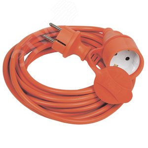 Изображение товара Шнур УШ-01РВ оранжевый с вилкой и розеткой 2Р+РЕ/20 метров 3х1мм2 IP44 (шт)