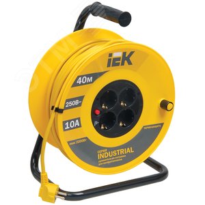 Изображение товара Удлинитель силовой 4 розетки шнур 40м ПВС 3x1 УК40 с термозащитой (шт)