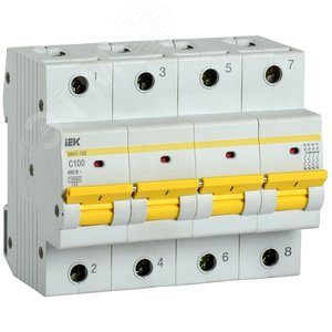 Выключатель автоматический ВА47-150 4Р 100А 15кА характеристика C MVA50-4-100-C IEK