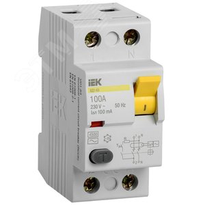 Выключатель дифференциального тока (УЗО) 2п 100А 100мА ВД1-63 АС(Электромеханическое)