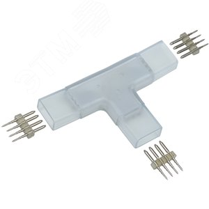 Коннектор Т-образный 5 шт RGB 14мм (разъем-разъем-разъем) - фото 1