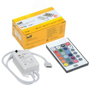 Контроллер с ПДУ ИК RGB 3 канала 12В 2А 72Вт IEK