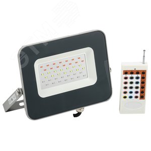 Прожектор светодиодный СДО 07-30RGB multicolor IP65 серый IEK LPDO7RGB-01-30-K03 IEK
