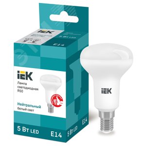 Лампа светодиодная LED рефлекторная 5вт E14 R50 белый ECO LLE-R50-5-230-40-E14 IEK