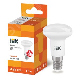 Лампа светодиодная LED рефлекторная 3вт E14 R39 тепло-белый ECO