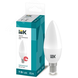 Лампа светодиодная C35 свеча 9Вт 230В 4000К E14 IEK