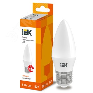 Лампа светодиодная C35 свеча 5Вт 230В 3000К E27 IEK
