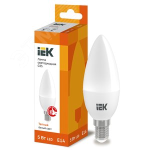 Лампа светодиодная C35 свеча 5Вт 230В 3000К E14 IEK