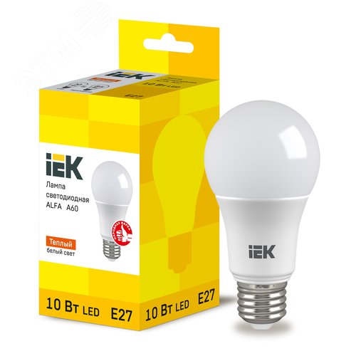 Изображение товара Лампа LED ALFA A60 груша 10Вт 230В 3000К E27 (шт)