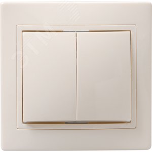 Изображение товара KVARTA Выключатель 2-клавишный 10А кер. ВС10-2-0-Км кремовый GENERICA (шт)