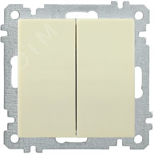 Изображение товара ВС10-2-0-Б Выключатель двухклавишный 10А BOLERO кремовый (шт)