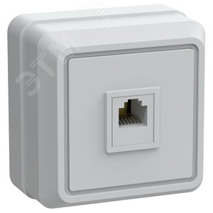 Изображение товара OKTAVA Розетка 1-местная телефонная RJ11 для открытой установки РТ20-ОБ белый GENERICA (шт)