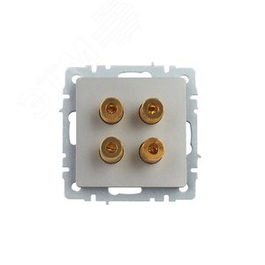 BRITE Аудиорозетка 4 поста РА10-БрС сталь - фото 2