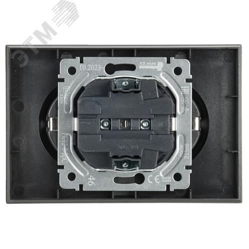 BRITE Розетка двойная с заземлением без защитных шторок 16А в сборе РС12-3-БрС сталь - фото 4