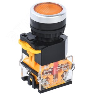 Изображение товара Кнопка D8-11T d=22мм 1з+1р с фиксацией желтая (шт)