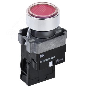 Изображение товара Кнопка LA167-BWF3472 d=22мм RC 1р с подсвет красная (шт)