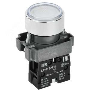 Изображение товара Кнопка LA167-BAF11 d=22мм 1з белая (шт)