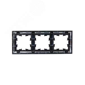 BRITE Рамка 3 поста РУ-3-Бр хром/черный IEK - фото 2
