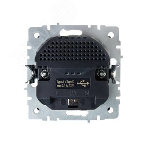 BRITE Розетка с заземлением с защитными шторками 16А с USB A+C 18Вт РЮш11-1-БрЧ черный - фото 4