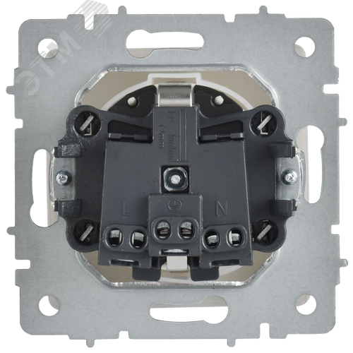 BRITE Розетка 1-местная с заземлением с защитными шторками и крышкой 16А IP44 РСбш10-3-44-БрАБ арктический белый IEK - фото 3