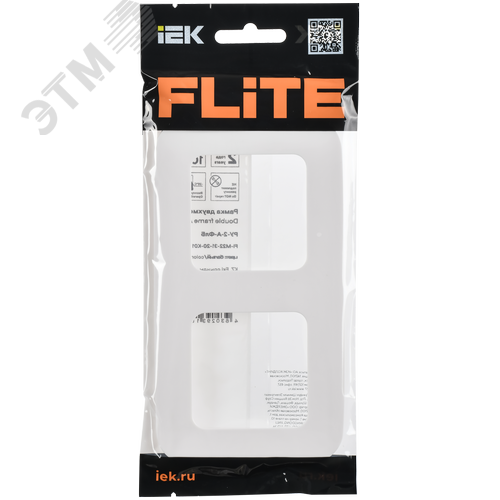 FLITE ARTISTIC Рамка 2-местная РУ-2-А-ФлБ белый IEK - фото 2